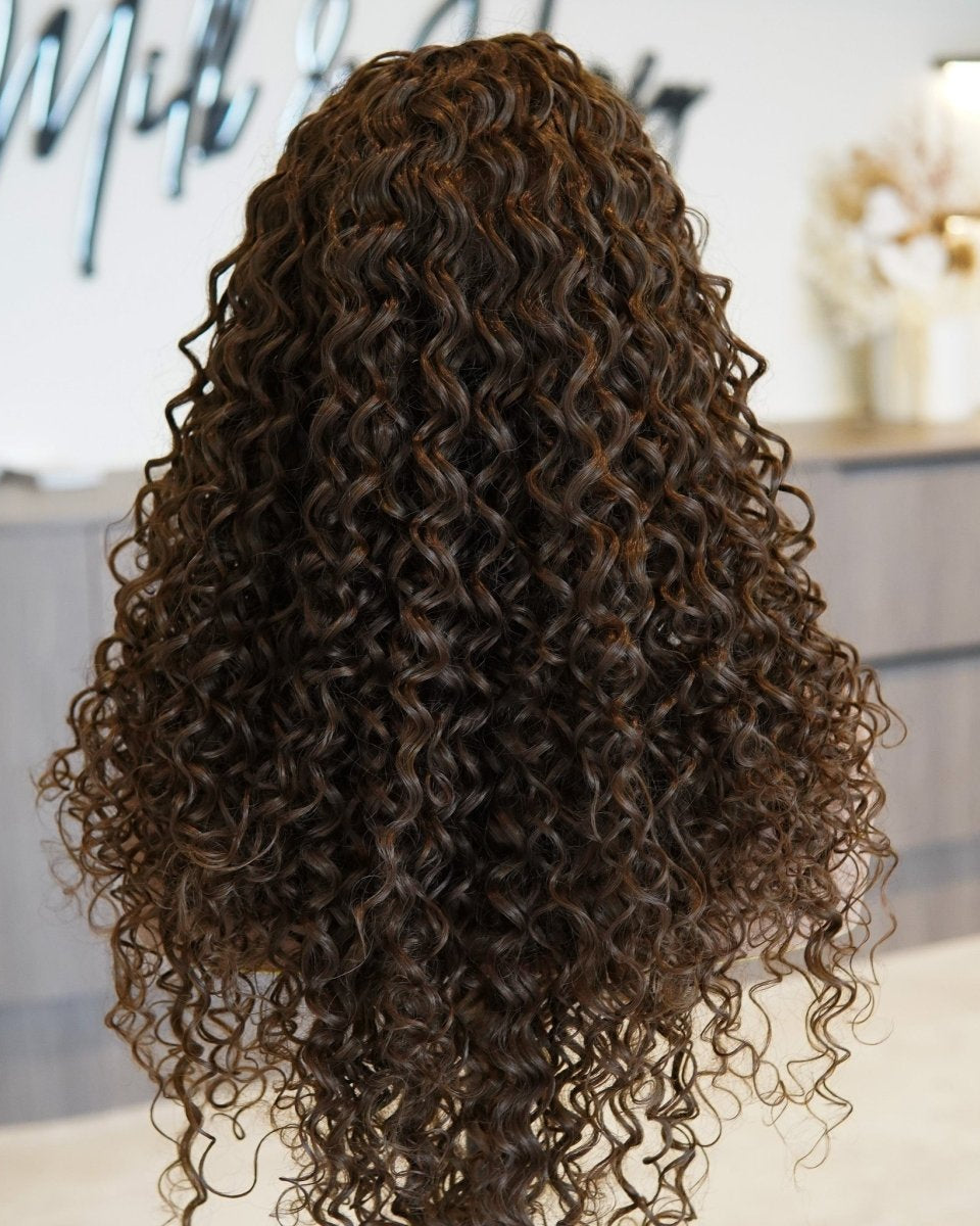 SHIRLEY Medium Brown Curl Lace Front Wig - Milk & Honey Wigs