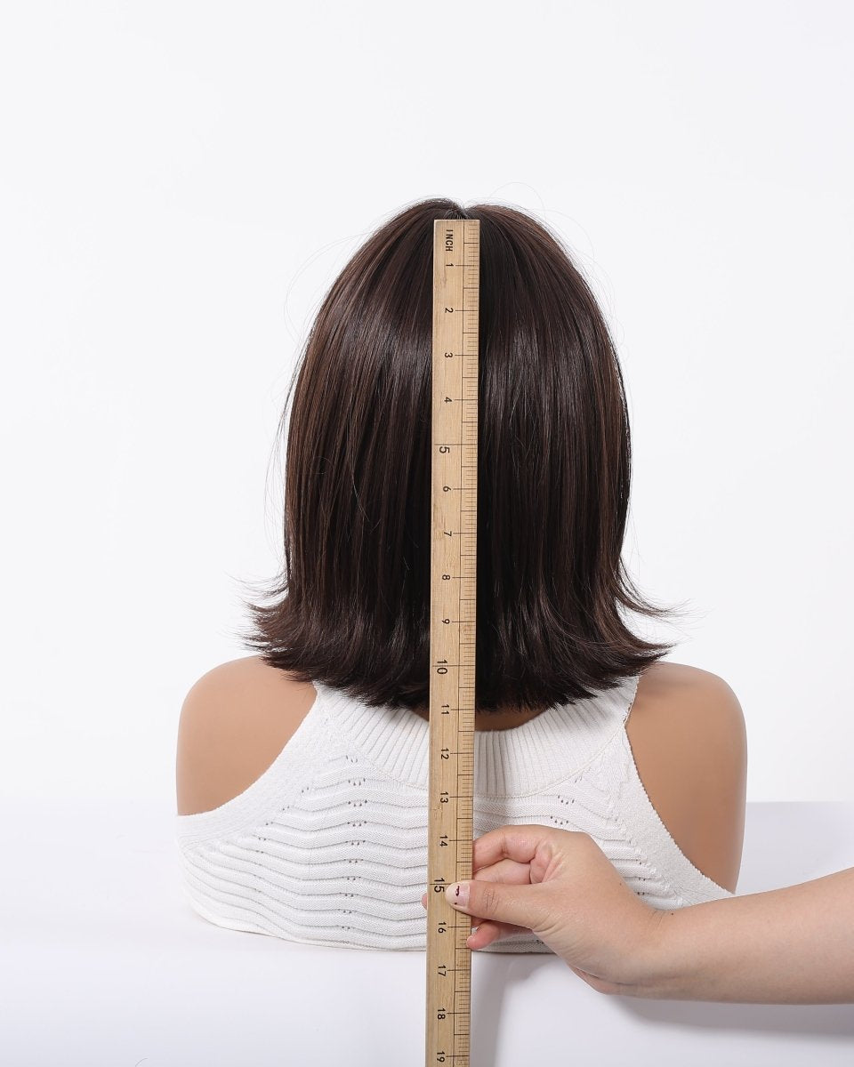 Short Dark Brown Bob Wispy Fringe Wig - MARKETPLACE - Milk & Honey Wigs
