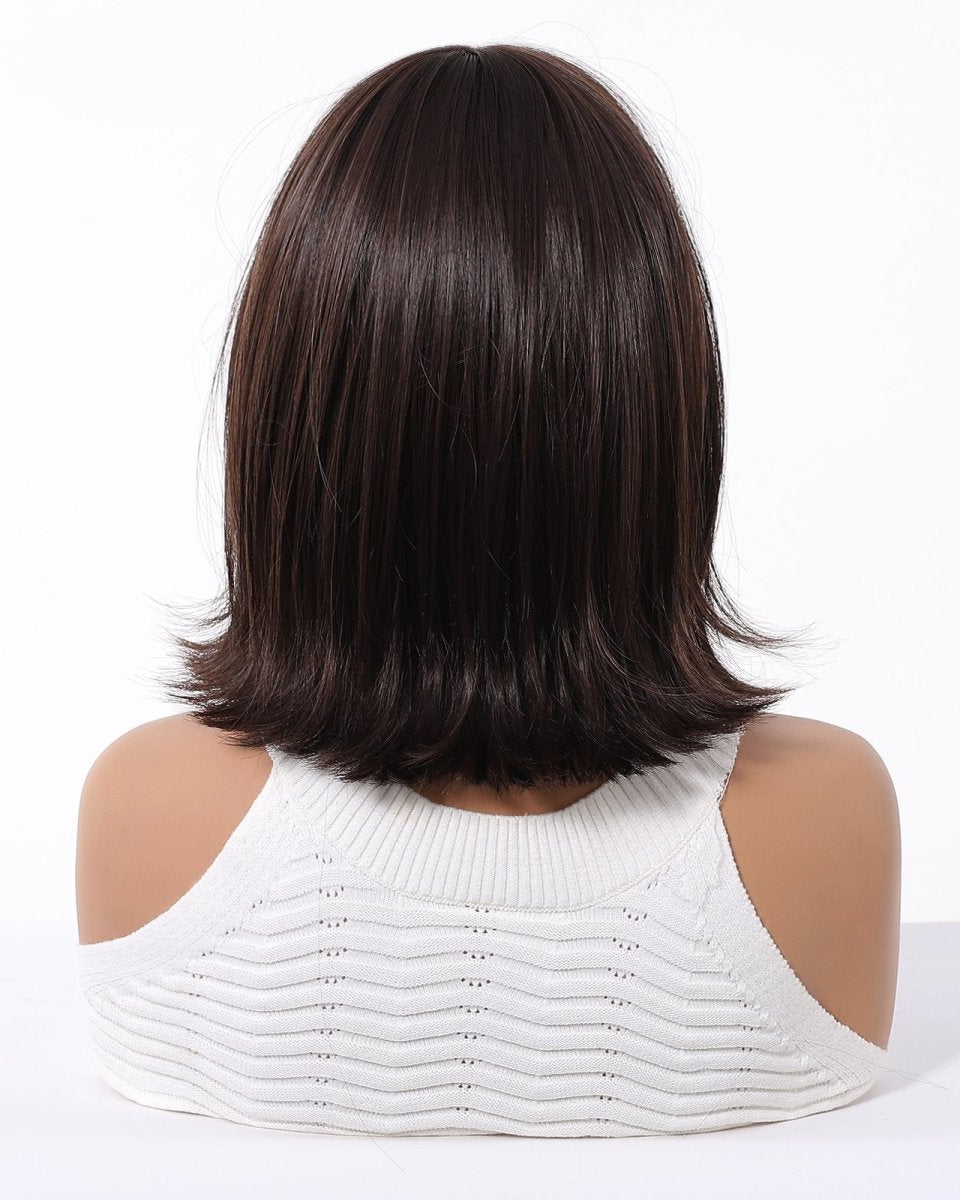 Short Dark Brown Bob Wispy Fringe Wig - MARKETPLACE - Milk & Honey Wigs