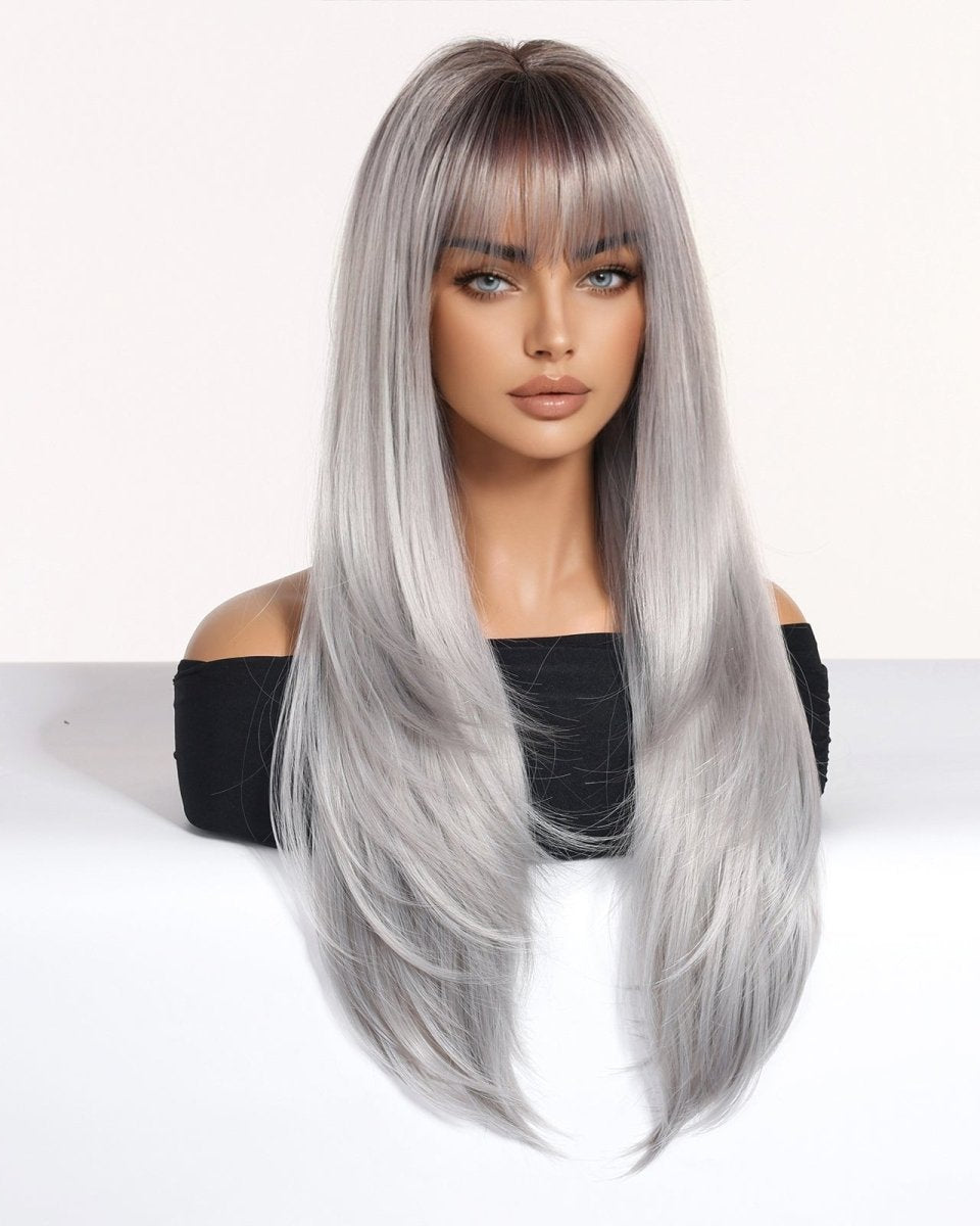 Silver - Gray With Darker Roots Wig - MARKETPLACE - Milk & Honey Wigs