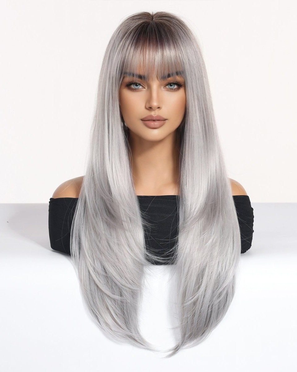 Silver - Gray With Darker Roots Wig - MARKETPLACE - Milk & Honey Wigs