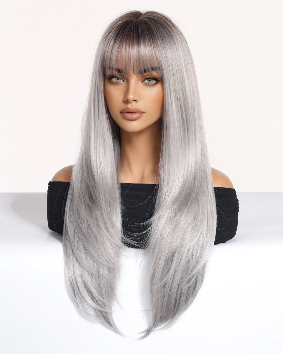 Silver - Gray With Darker Roots Wig - MARKETPLACE - Milk & Honey Wigs
