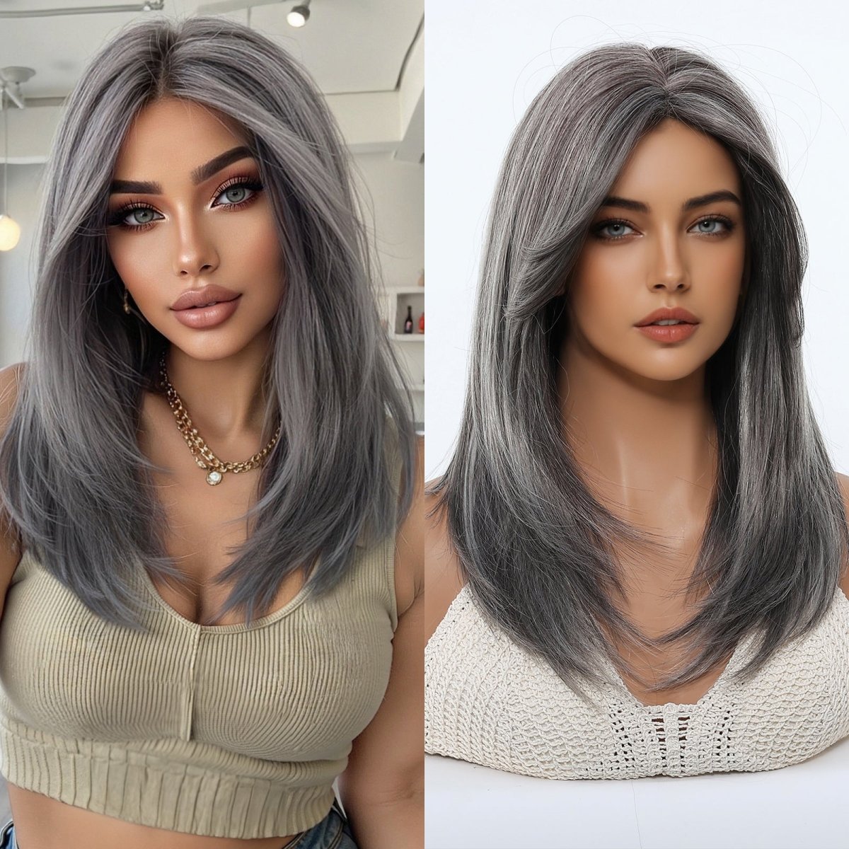 Silver Grey Layered Wig - MARKETPLACE - Milk & Honey Wigs