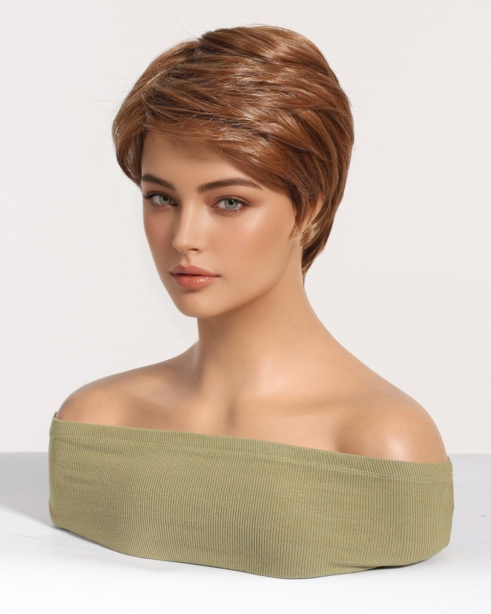 Sleek Chestnut Brown Pixie Cut Wig - MARKETPLACE - Milk & Honey Wigs