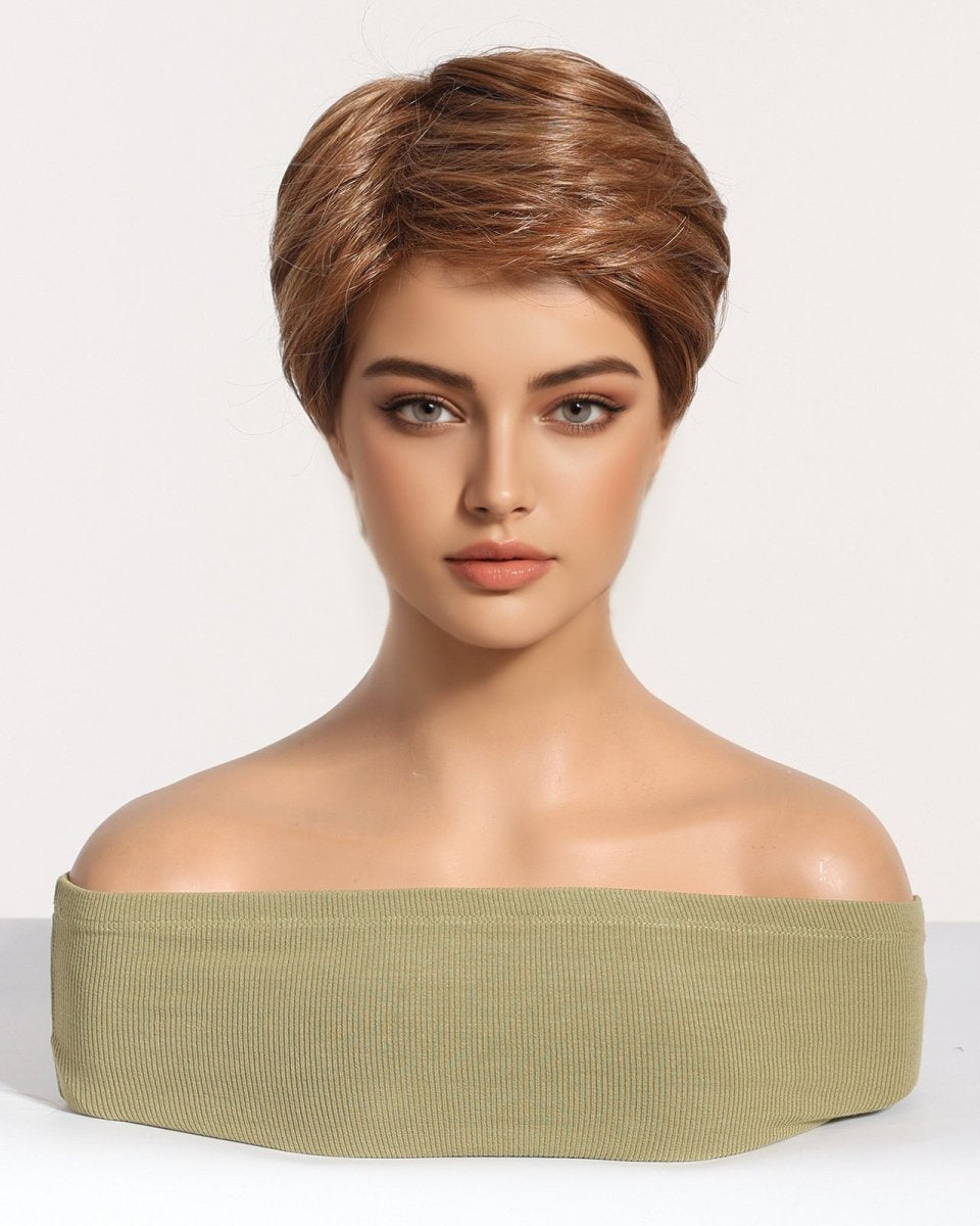 Sleek Chestnut Brown Pixie Cut Wig - MARKETPLACE - Milk & Honey Wigs