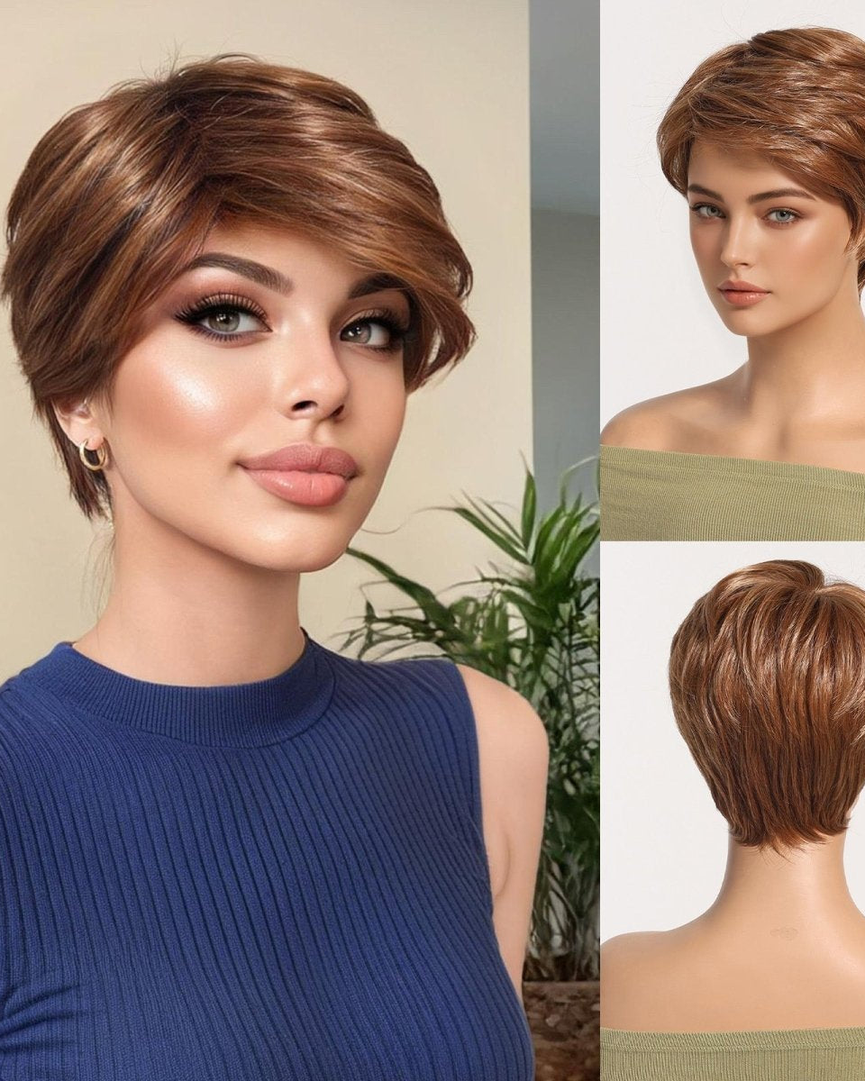 Sleek Chestnut Brown Pixie Cut Wig - MARKETPLACE - Milk & Honey Wigs