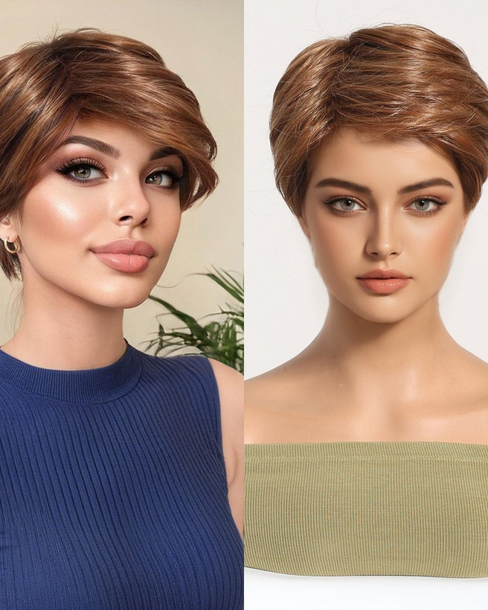 Sleek Chestnut Brown Pixie Cut Wig - MARKETPLACE - Milk & Honey Wigs