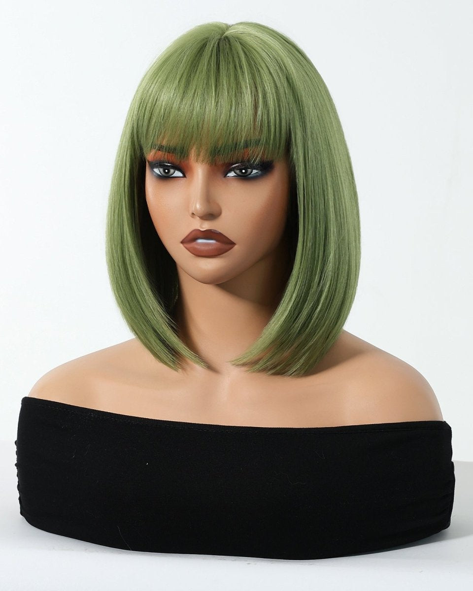 Sleek Olive Green Bob Wig - MARKETPLACE - Milk & Honey Wigs