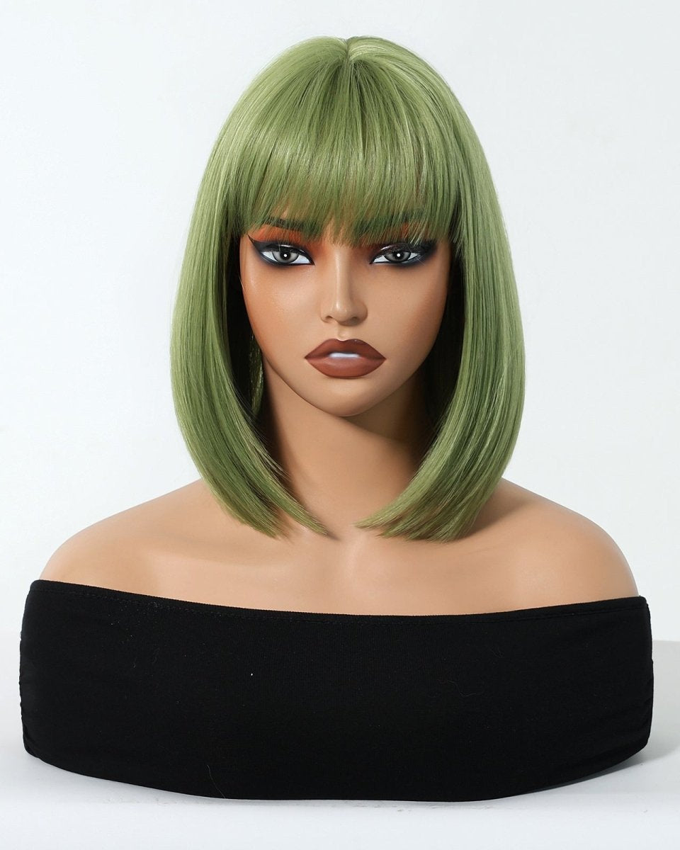 Sleek Olive Green Bob Wig - MARKETPLACE - Milk & Honey Wigs