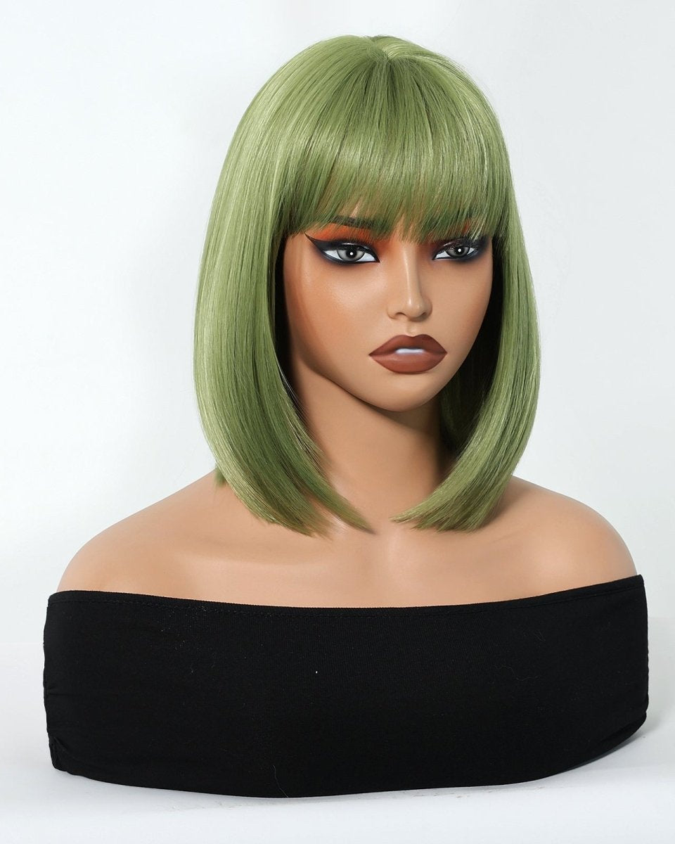 Sleek Olive Green Bob Wig - MARKETPLACE - Milk & Honey Wigs