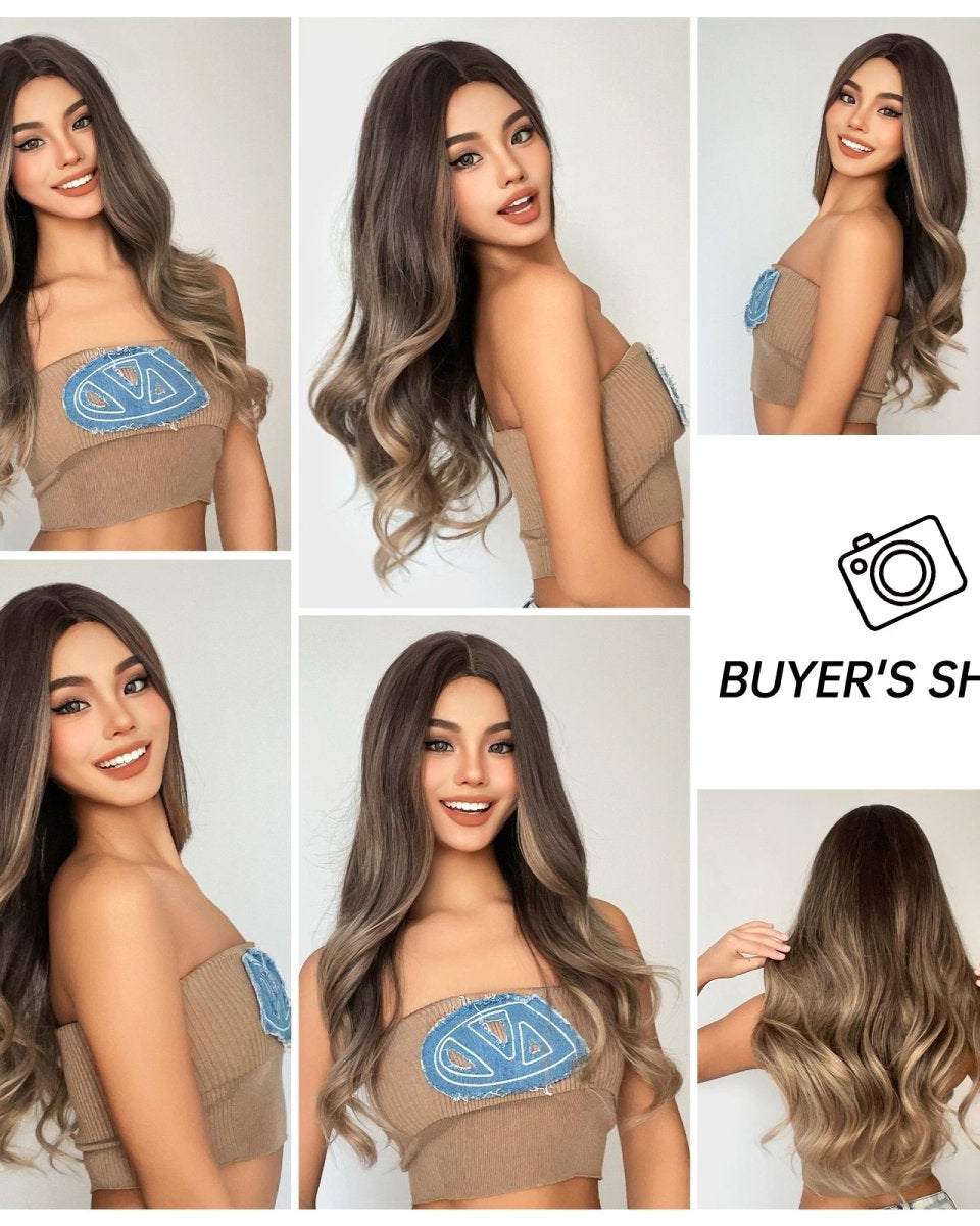 Soft Brown with Ash Blonde Highlights Wig - MARKETPLACE - Milk & Honey Wigs
