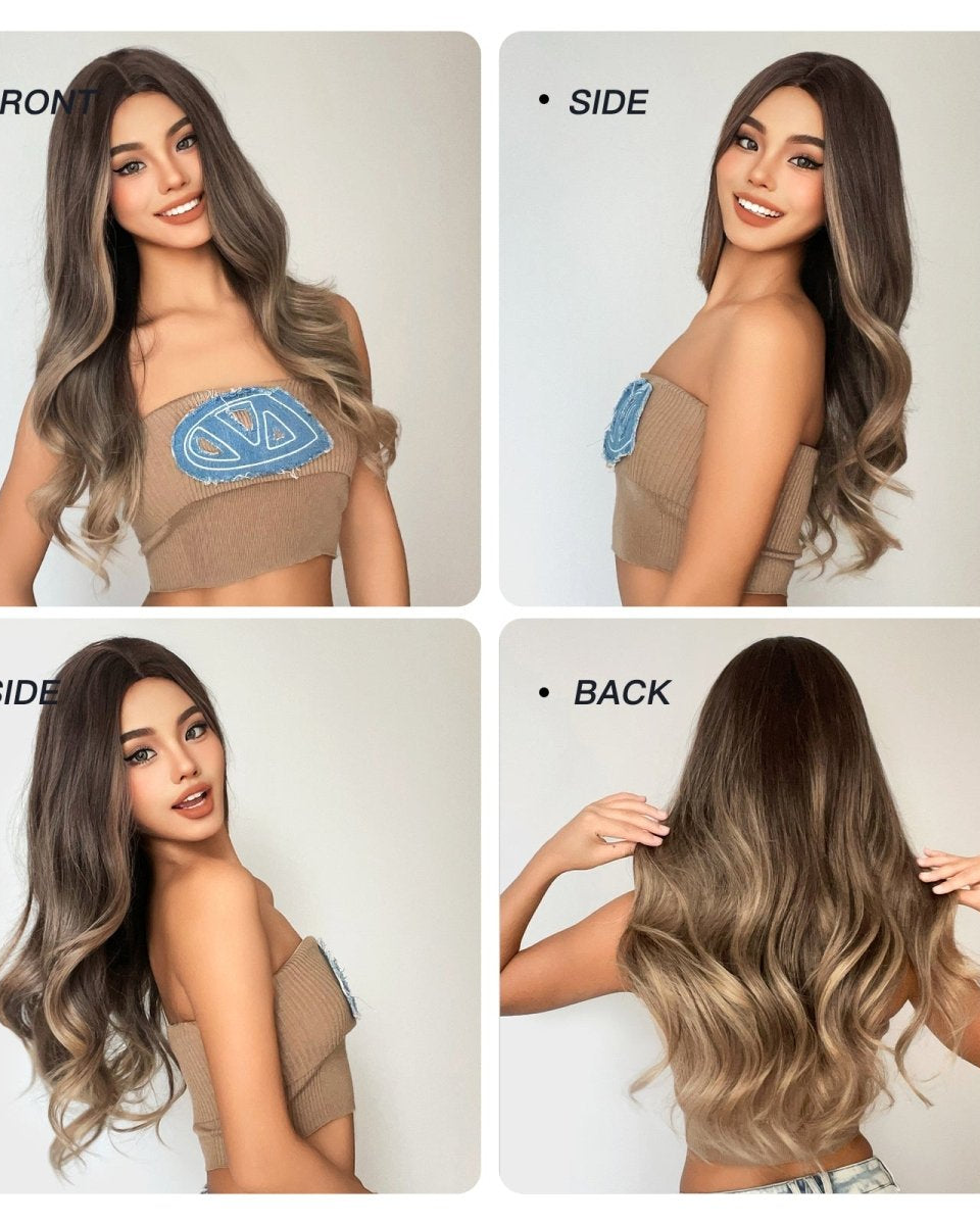 Soft Brown with Ash Blonde Highlights Wig - MARKETPLACE - Milk & Honey Wigs