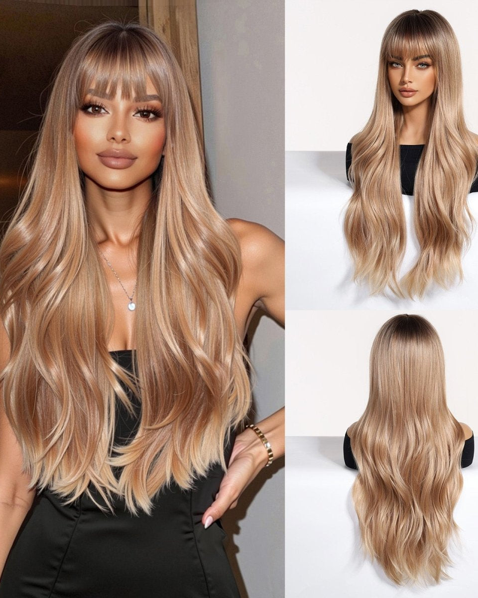 Soft Wavy Honey Brown Wig - MARKETPLACE - Milk & Honey Wigs