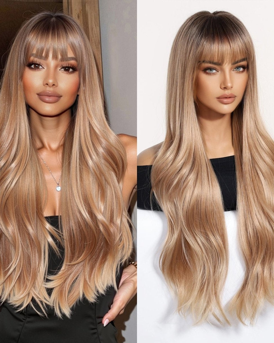 Soft Wavy Honey Brown Wig - MARKETPLACE - Milk & Honey Wigs