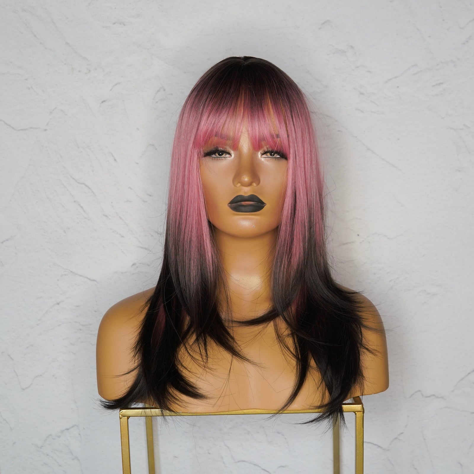 Sophia Ombre Pink Fringe Wig - Milk & Honey Wigs