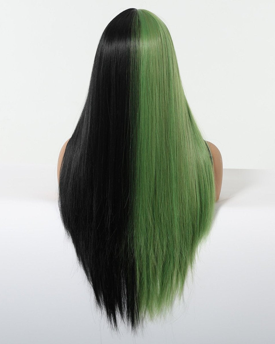 Split - Dye Black & Green with Full Fringe Wig - MARKETPLACE - Milk & Honey Wigs