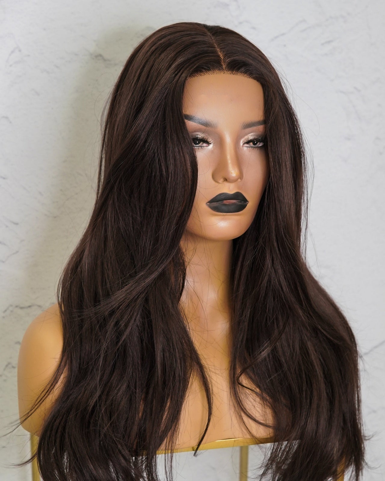 TARA Dark Brown Lace Front Wig - Milk & Honey Wigs