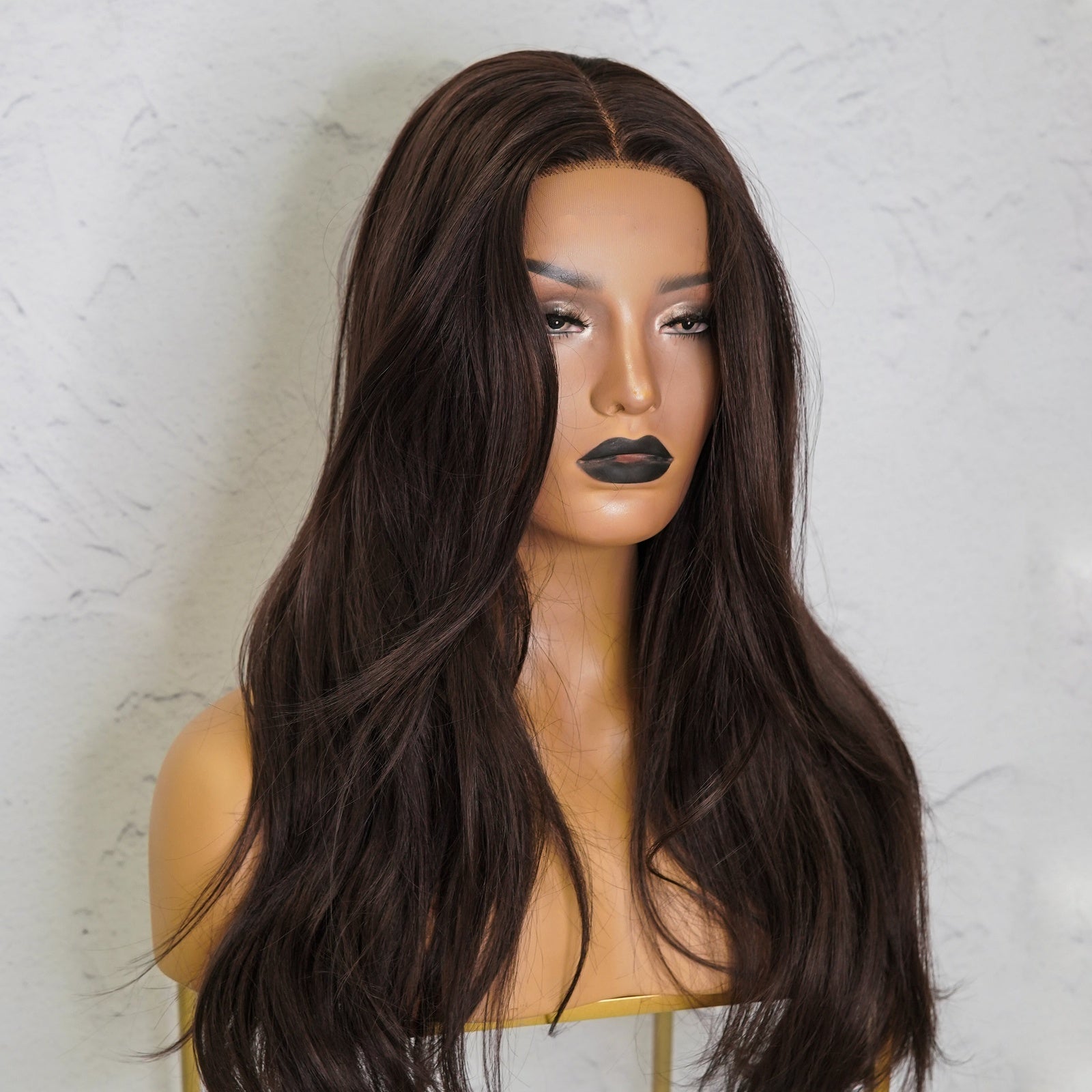 TARA Dark Brown Lace Front Wig - Milk & Honey Wigs