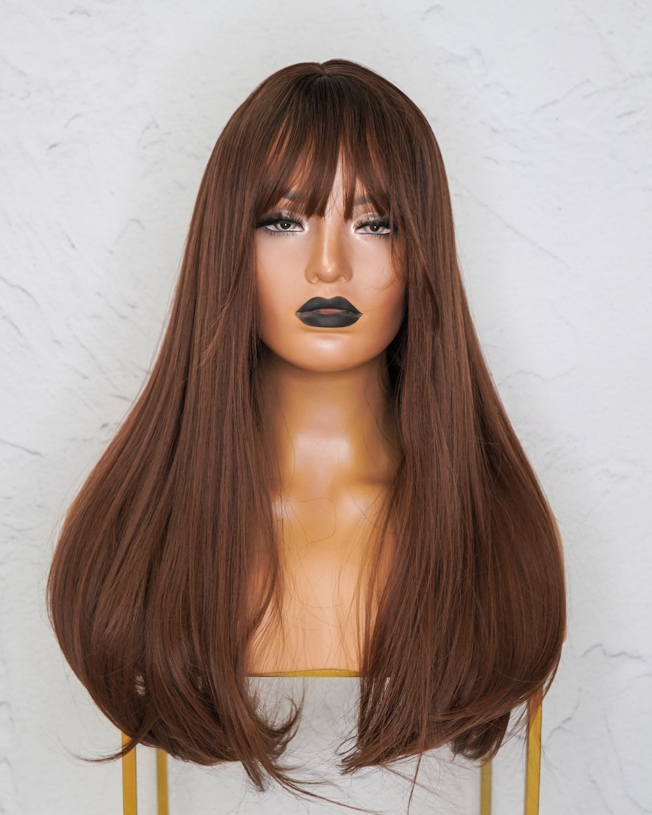TAYLOR Brown Ombre Fringe Wig - Milk & Honey Wigs