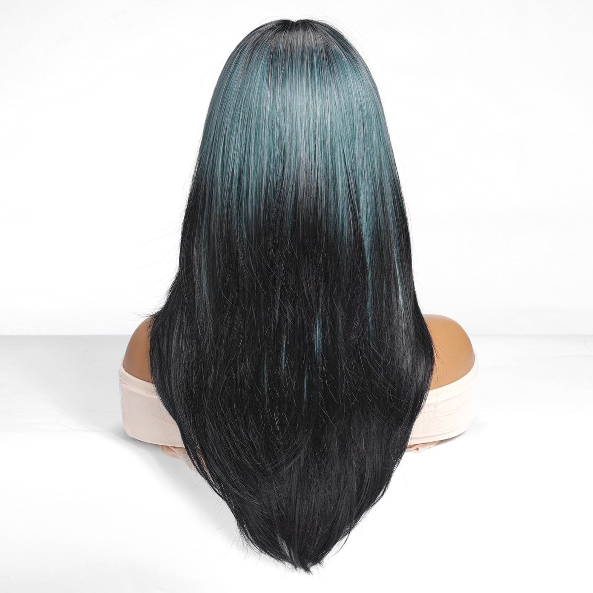 Teal Highlight Layered with Curtain Bangs Wig - MARKETPLACE - Milk & Honey Wigs