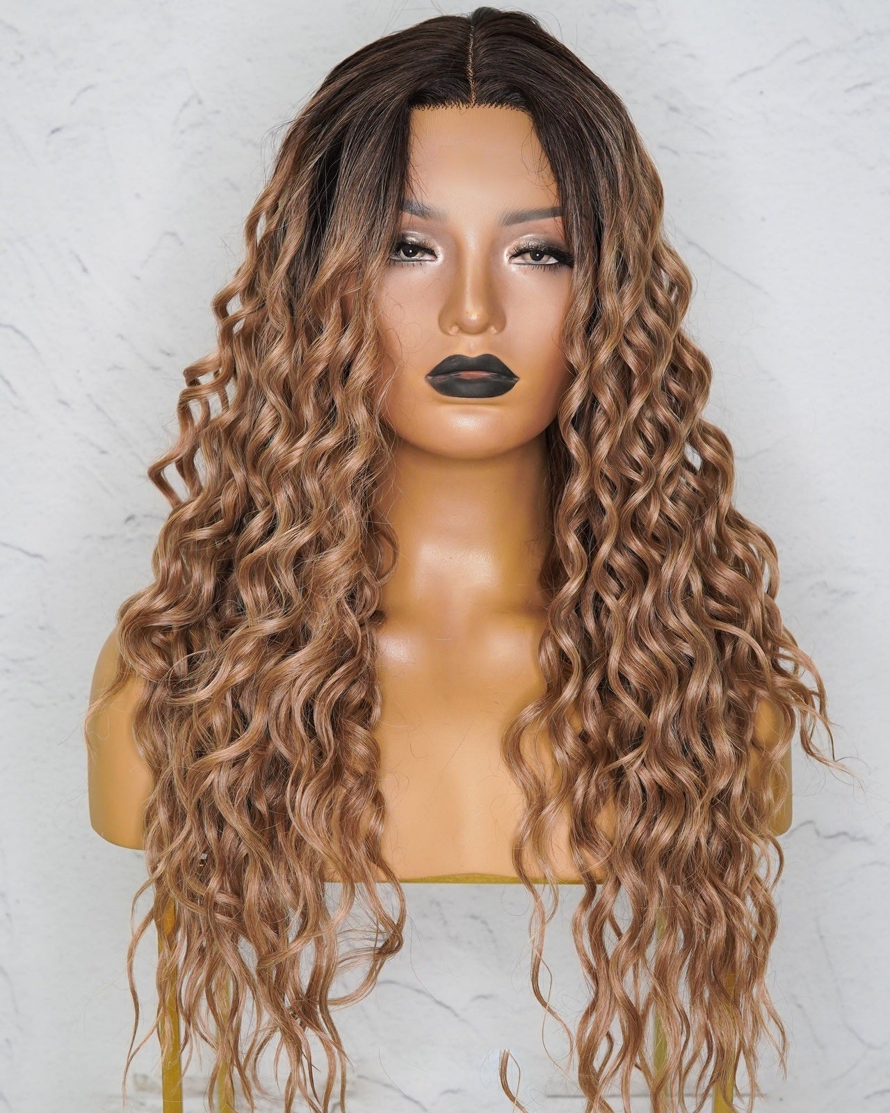 TEGAN Caramel Curly Lace Front Wig - Milk & Honey Wigs