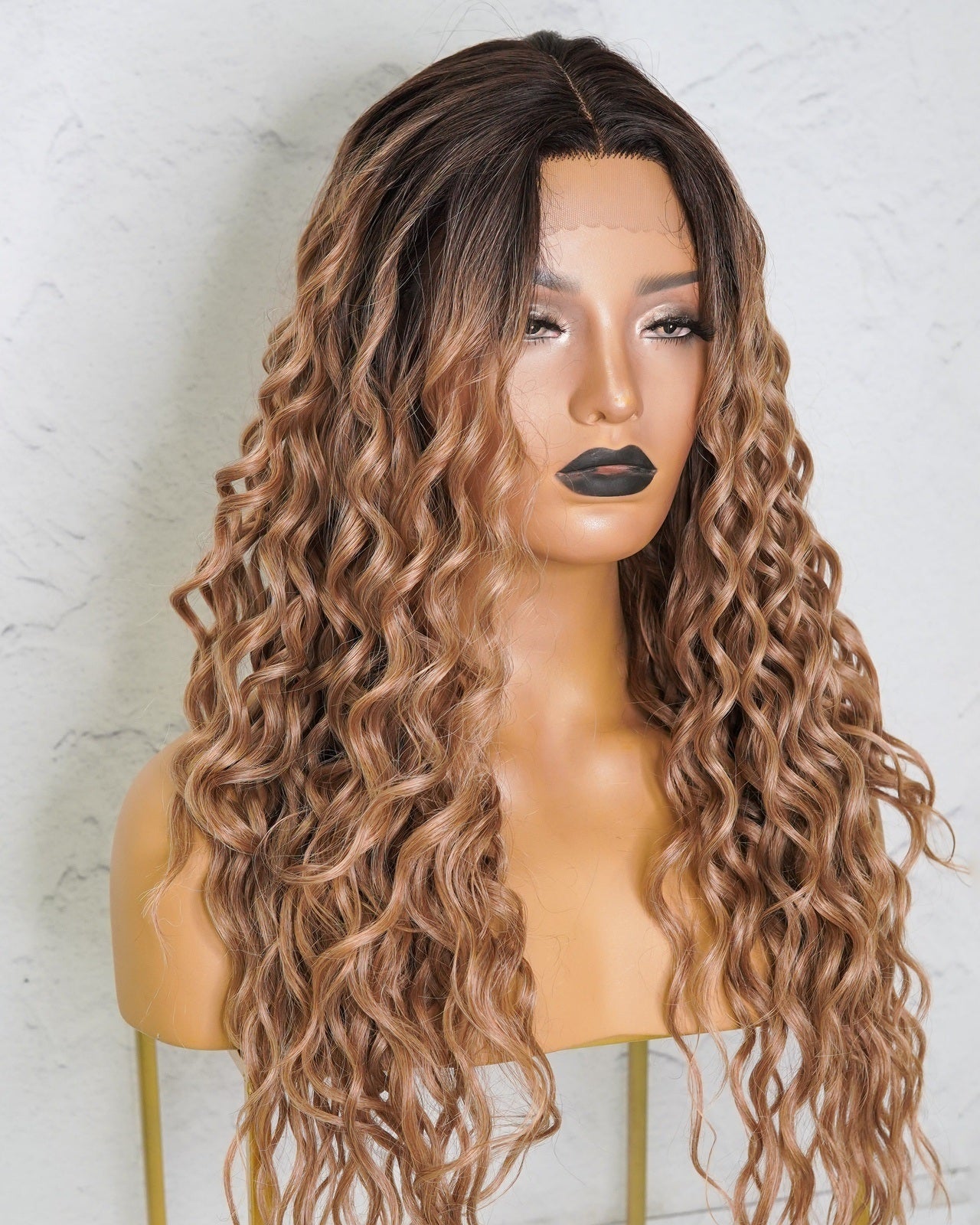 TEGAN Caramel Curly Lace Front Wig - Milk & Honey Wigs