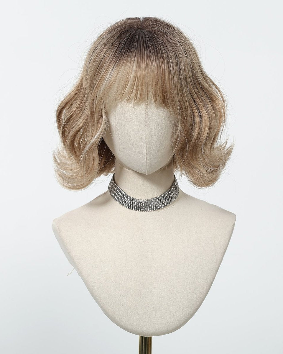 Tousled Honey Blonde Bob with Wispy Fringe Wig - MARKETPLACE - Milk & Honey Wigs