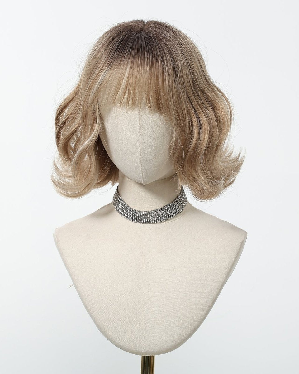 Tousled Honey Blonde Bob with Wispy Fringe Wig - MARKETPLACE - Milk & Honey Wigs