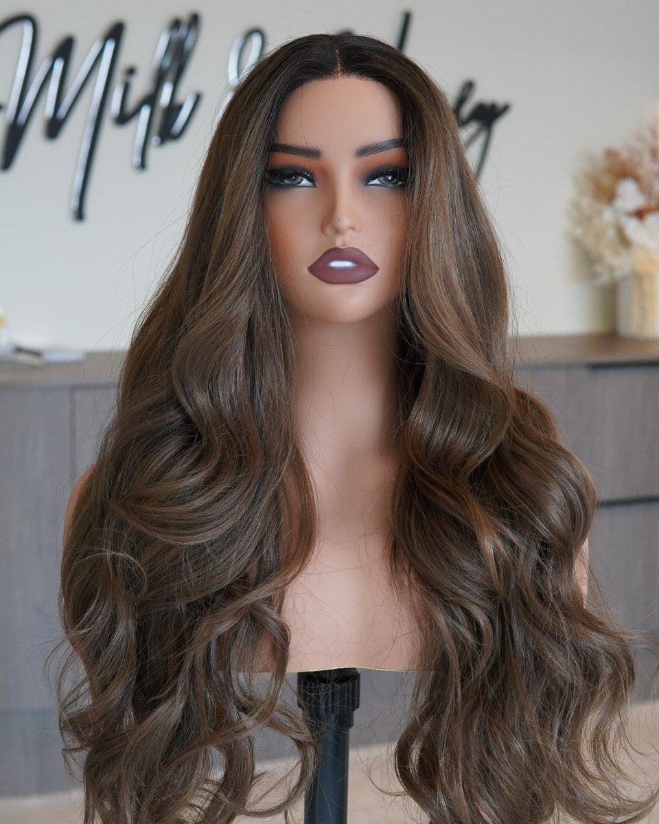 TYLER Ombre Dark Brown Lace Front Wig - Milk & Honey Wigs