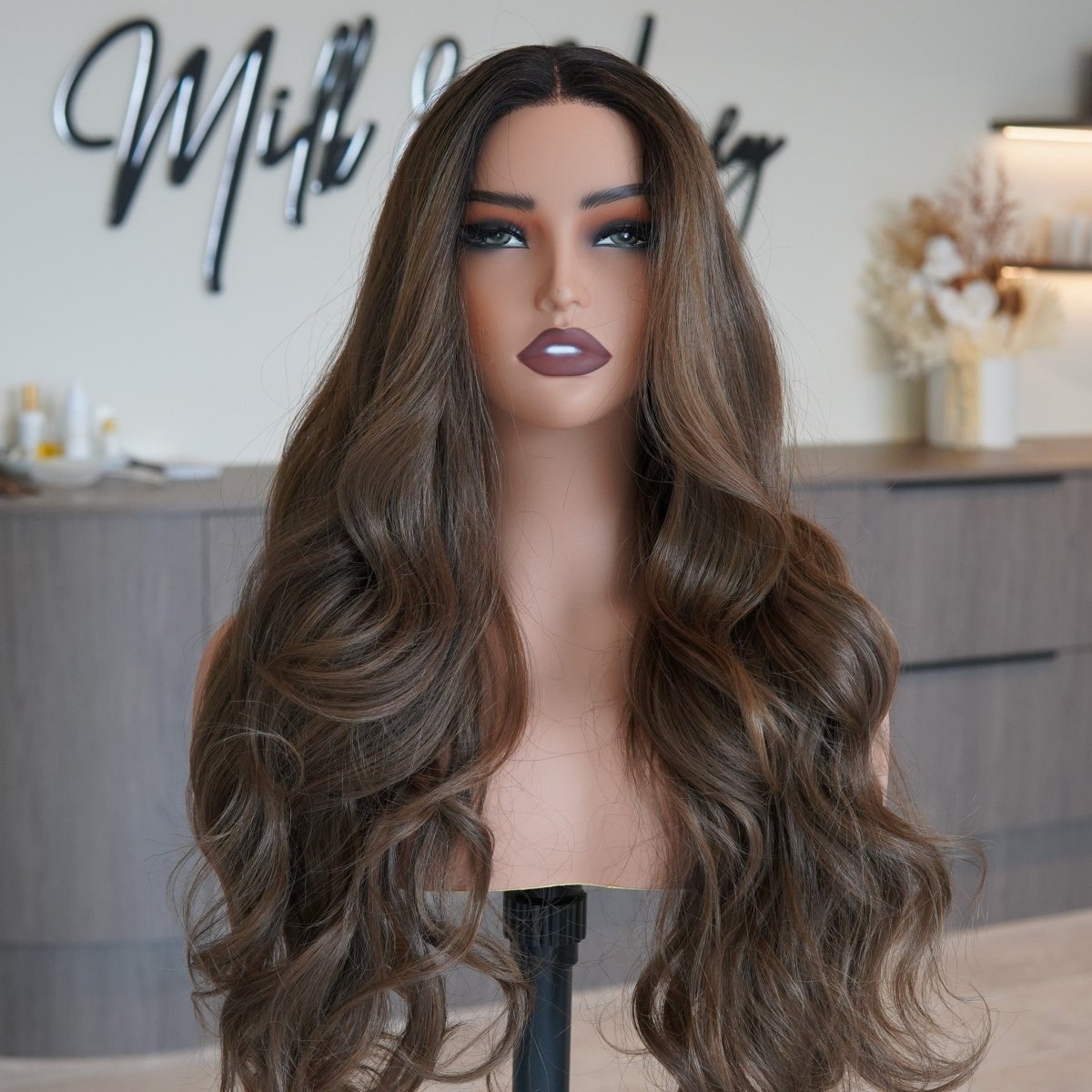 TYLER Ombre Dark Brown Lace Front Wig - Milk & Honey Wigs