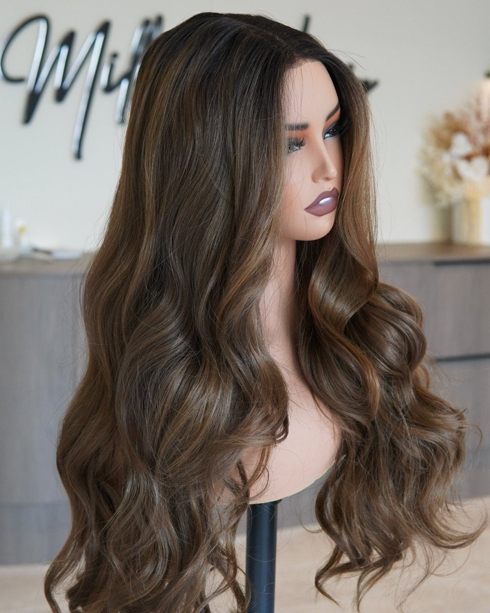 TYLER Ombre Dark Brown Lace Front Wig - Milk & Honey Wigs