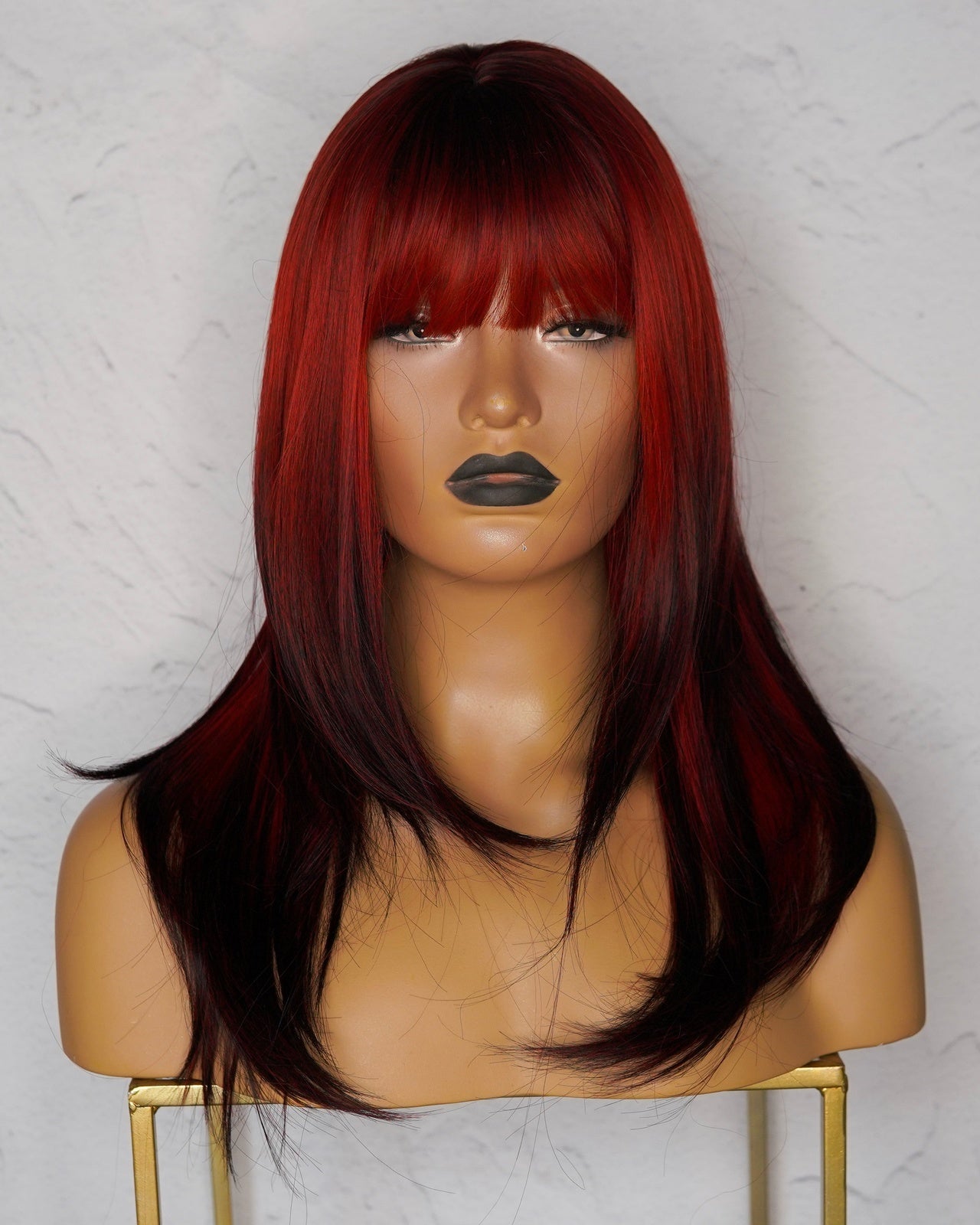 VALENTINA Ombre Red Fringe Wig - Milk & Honey Wigs