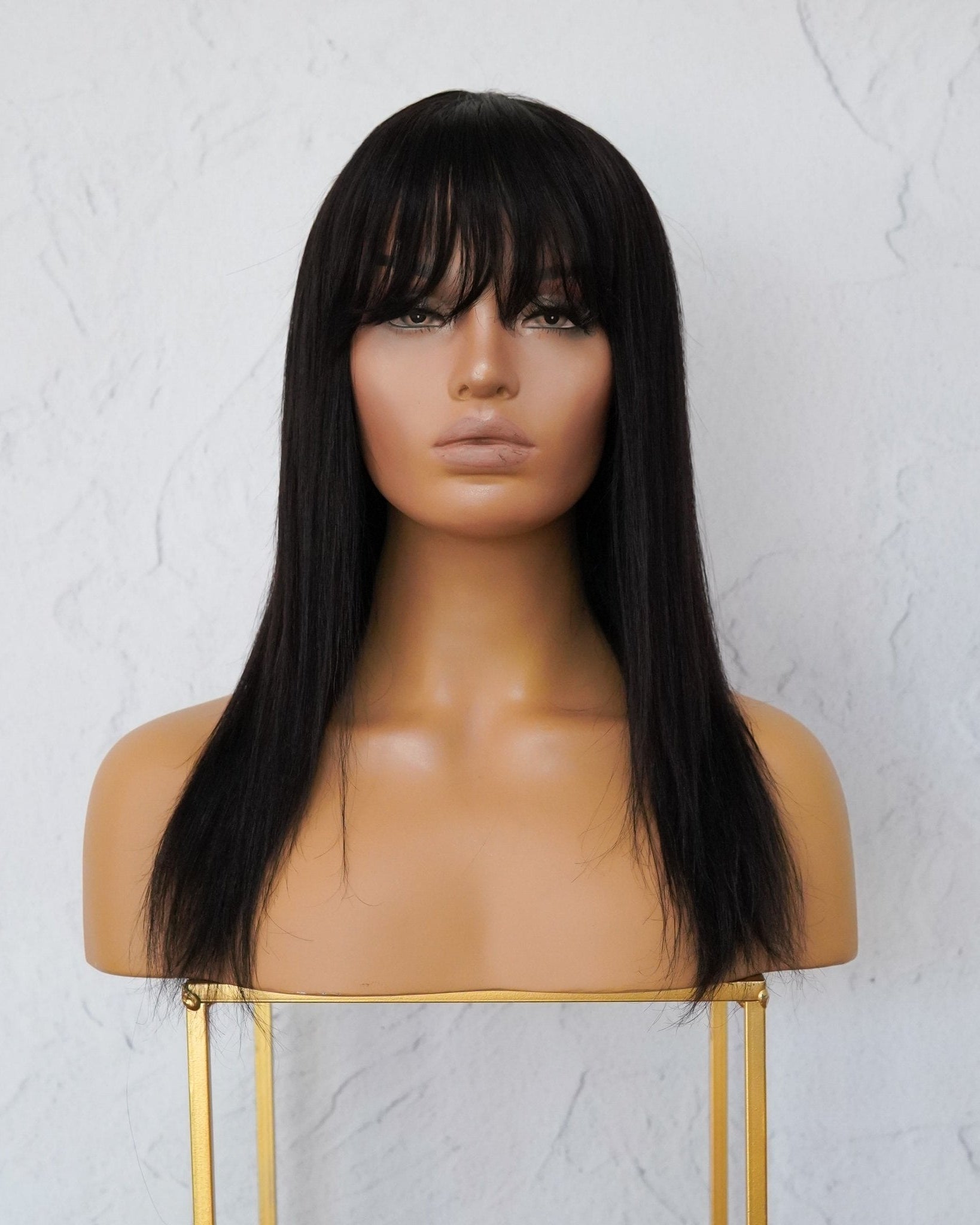 VICTORIA Black Human Hair Fringe Wig 16" **READY TO SHIP** - Milk & Honey Wigs