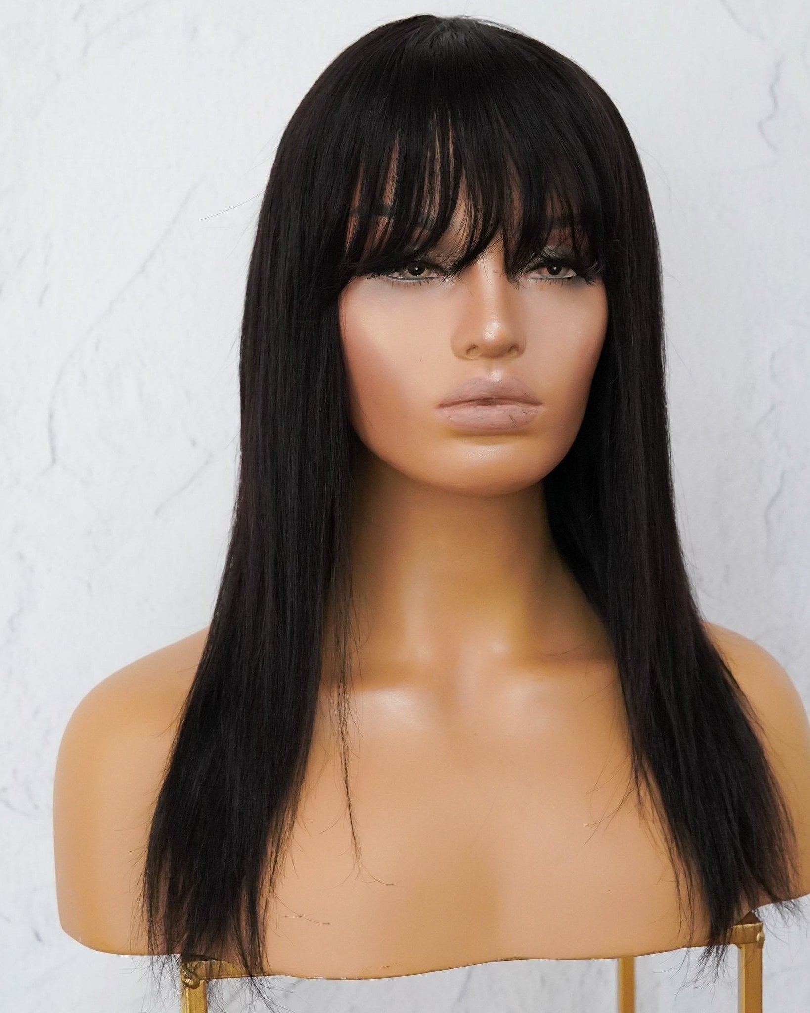 VICTORIA Black Human Hair Fringe Wig 16" **READY TO SHIP** - Milk & Honey Wigs