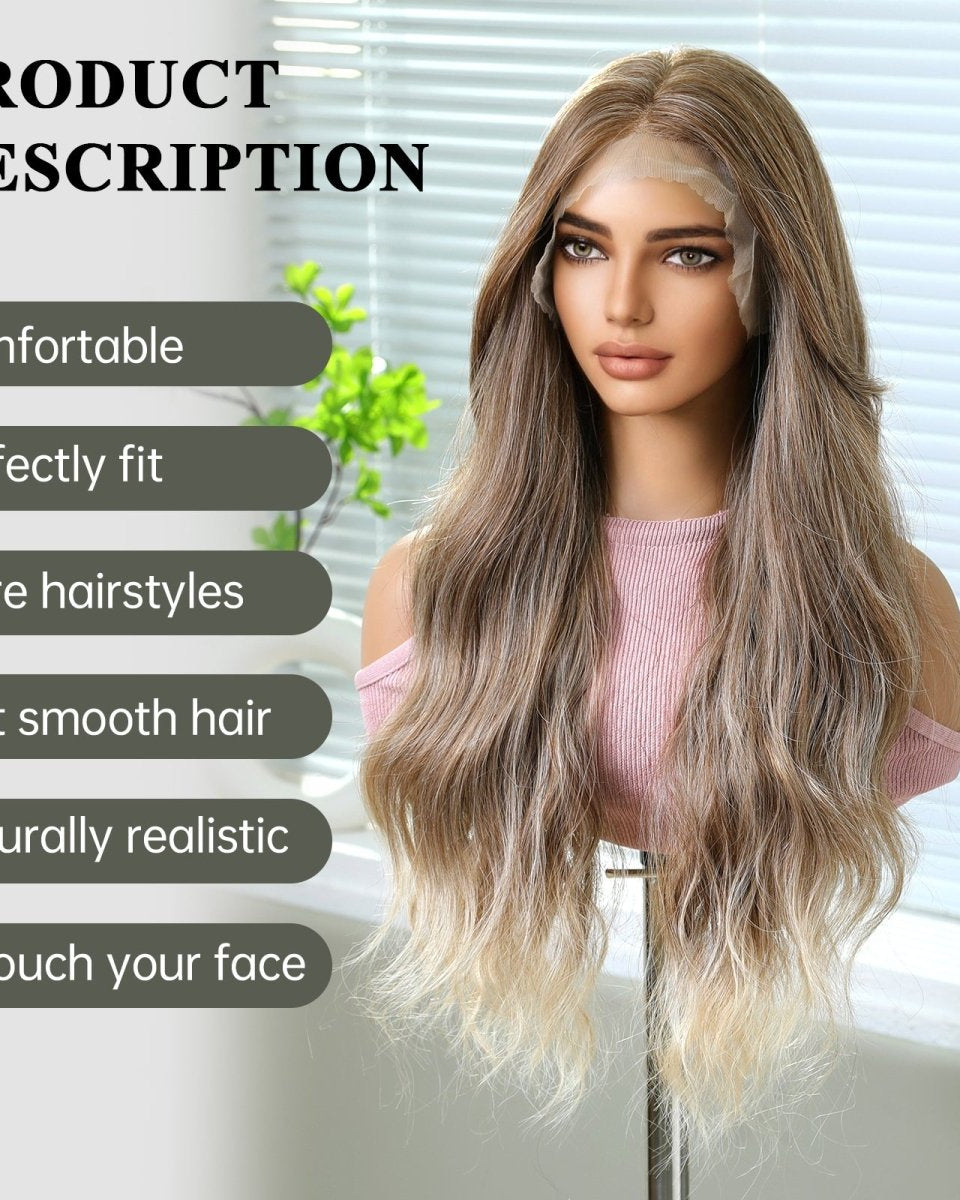 Wavy Long Warm Blonde 13x6 Lace Front Wig - MARKETPLACE - Milk & Honey Wigs