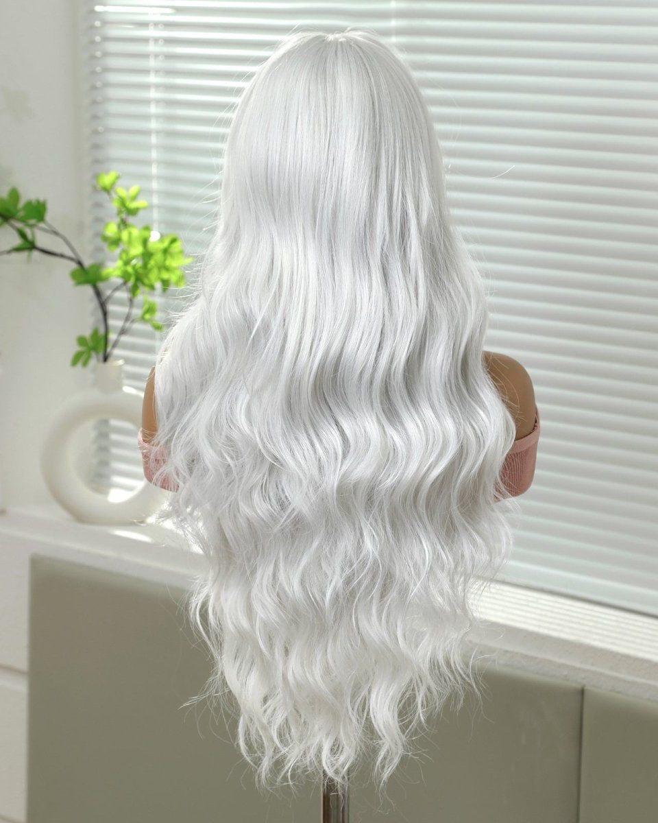 Wavy Long White Blonde 13x6 Lace Front Wig - MARKETPLACE - Milk & Honey Wigs