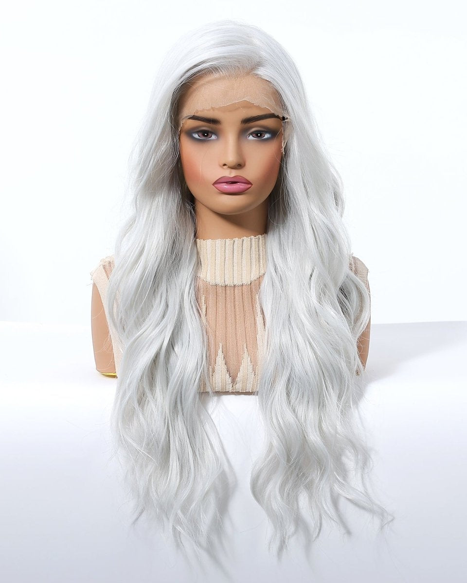 Wavy Long White Blonde 13x6 Lace Front Wig - MARKETPLACE - Milk & Honey Wigs