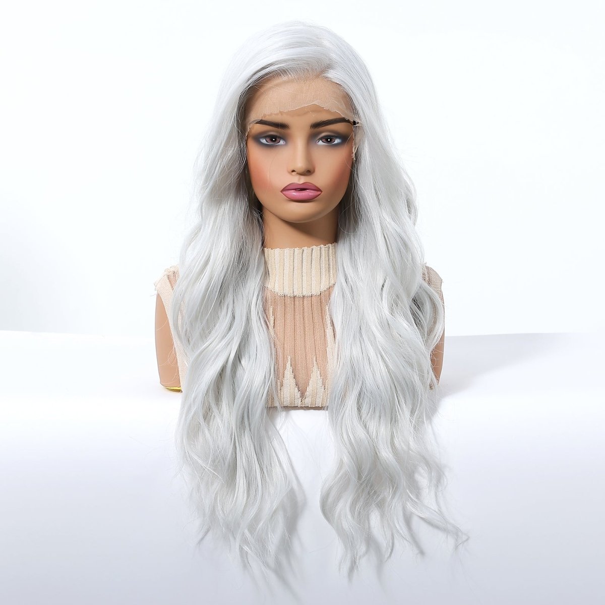 Wavy Long White Blonde 13x6 Lace Front Wig - MARKETPLACE - Milk & Honey Wigs