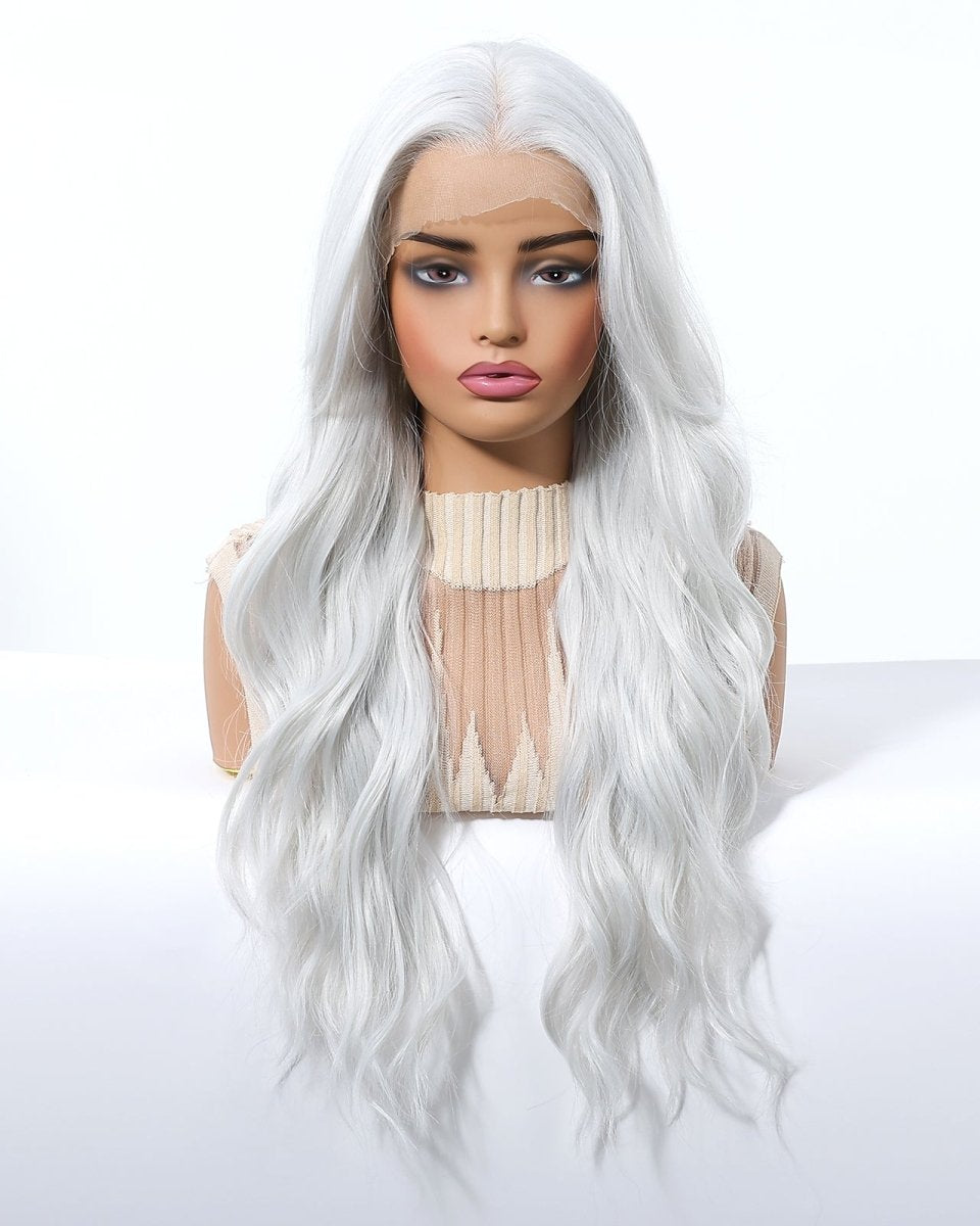 Wavy Long White Blonde 13x6 Lace Front Wig - MARKETPLACE - Milk & Honey Wigs