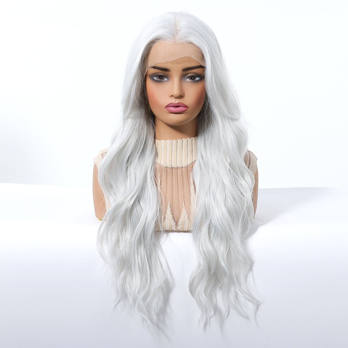 Wavy Long White Blonde 13x6 Lace Front Wig - MARKETPLACE - Milk & Honey Wigs