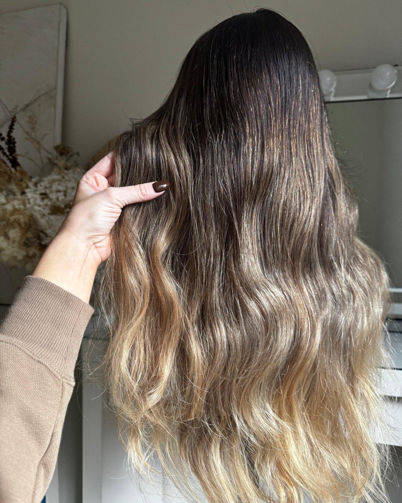 YOLANDA Ombre Human Hair Lace Front Wig ** READY TO SHIP ** PETITE CAP - Milk & Honey Wigs