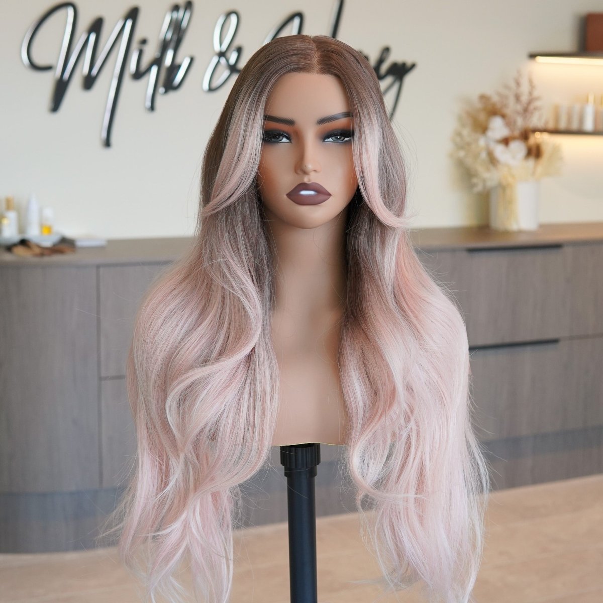 ZINA Oyster Pink 13x6 Lace Front Wig - Milk & Honey Wigs