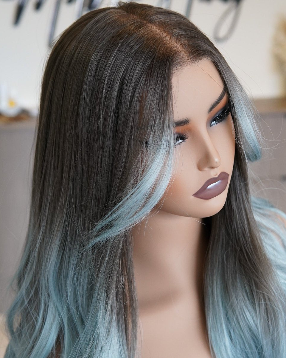 ZINA Teal Blue 13x6 Lace Front Wig - Milk & Honey Wigs