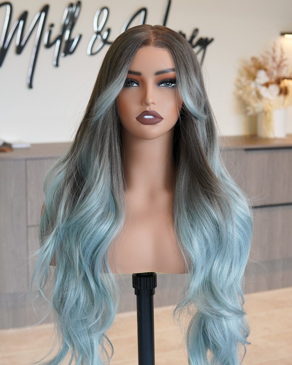 ZINA Teal Blue 13x6 Lace Front Wig - Milk & Honey Wigs