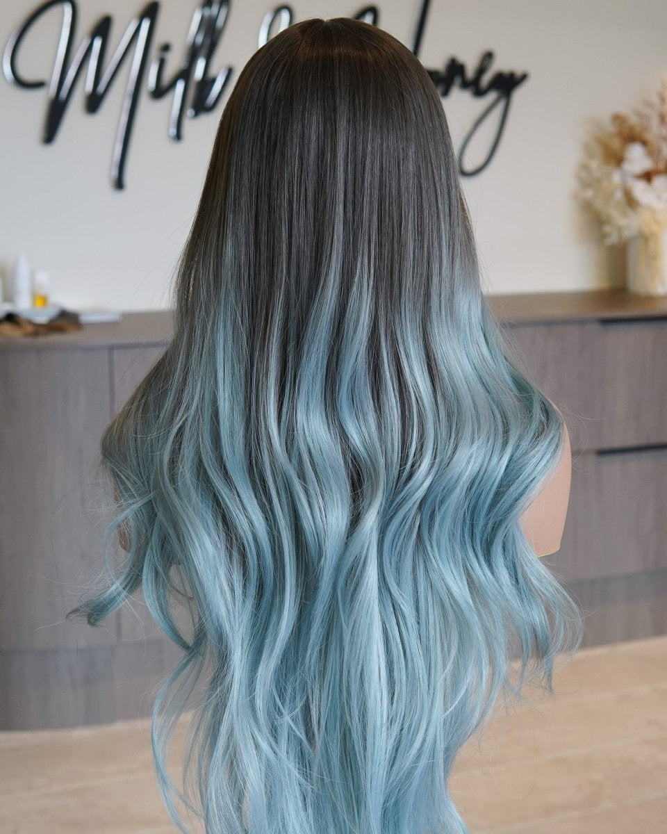 ZINA Teal Blue 13x6 Lace Front Wig - Milk & Honey Wigs