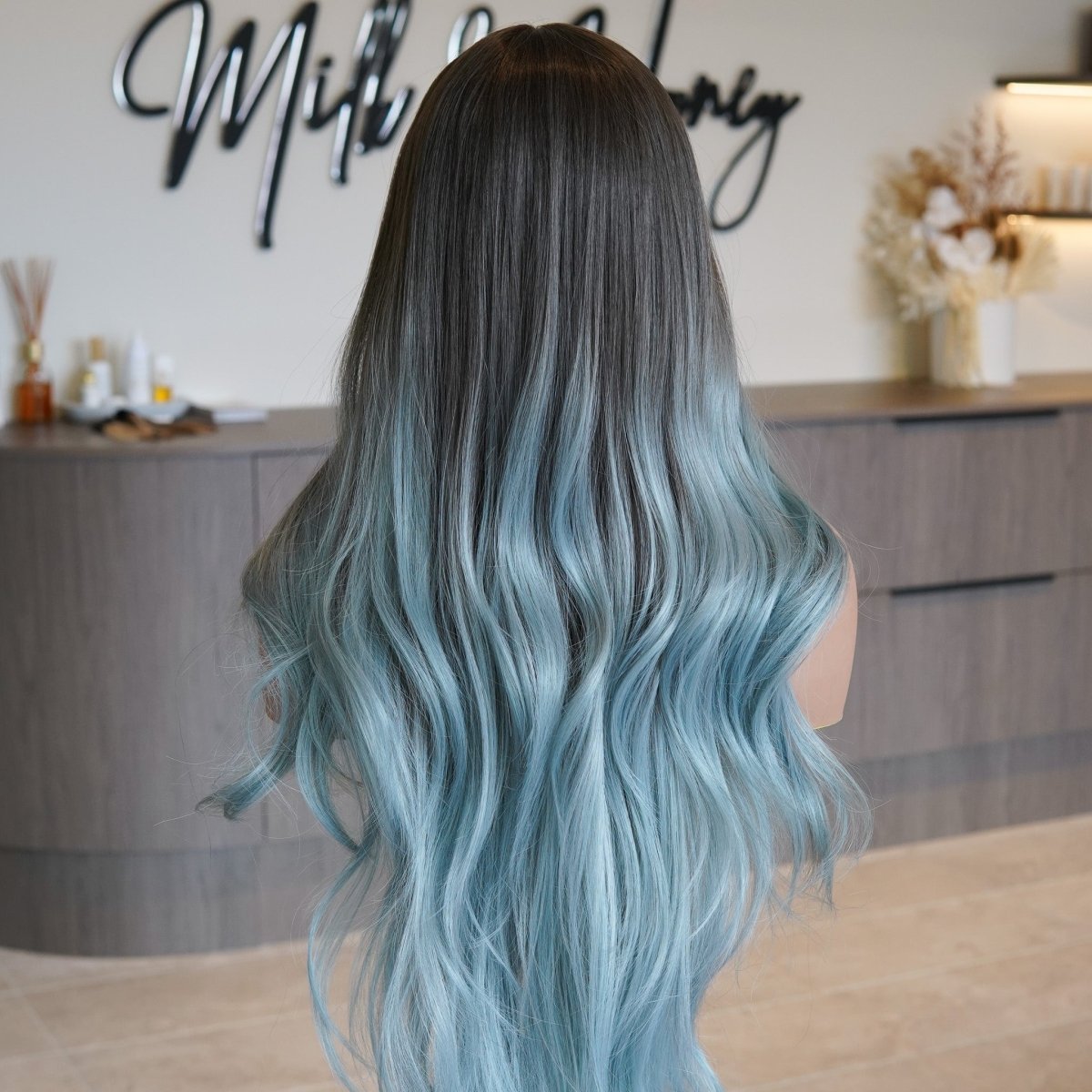 ZINA Teal Blue 13x6 Lace Front Wig - Milk & Honey Wigs