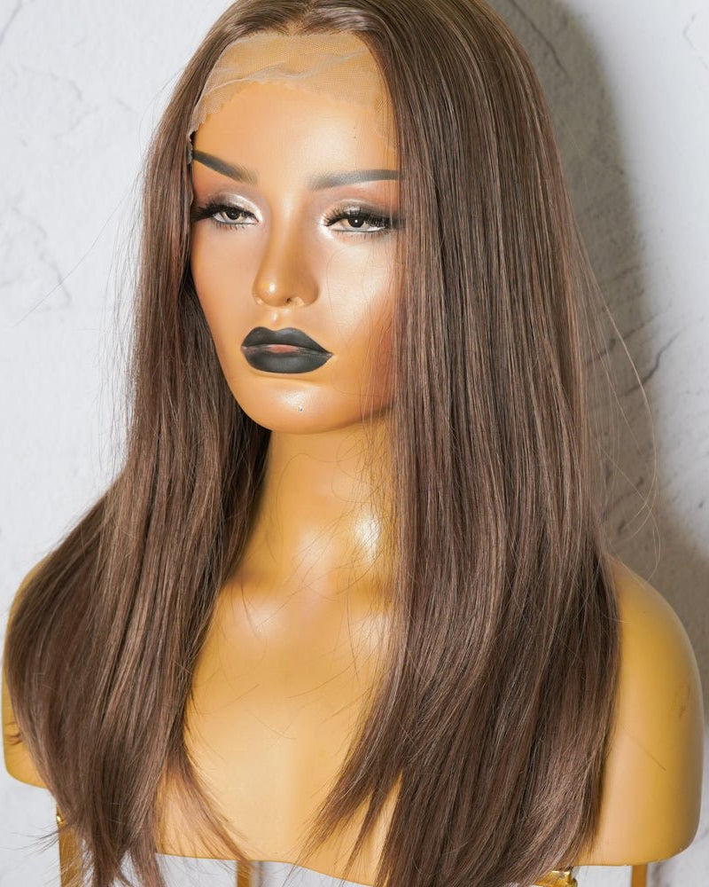 ZYPHER Ash Brown 13x6 Lace Front Wig - Milk & Honey Wigs