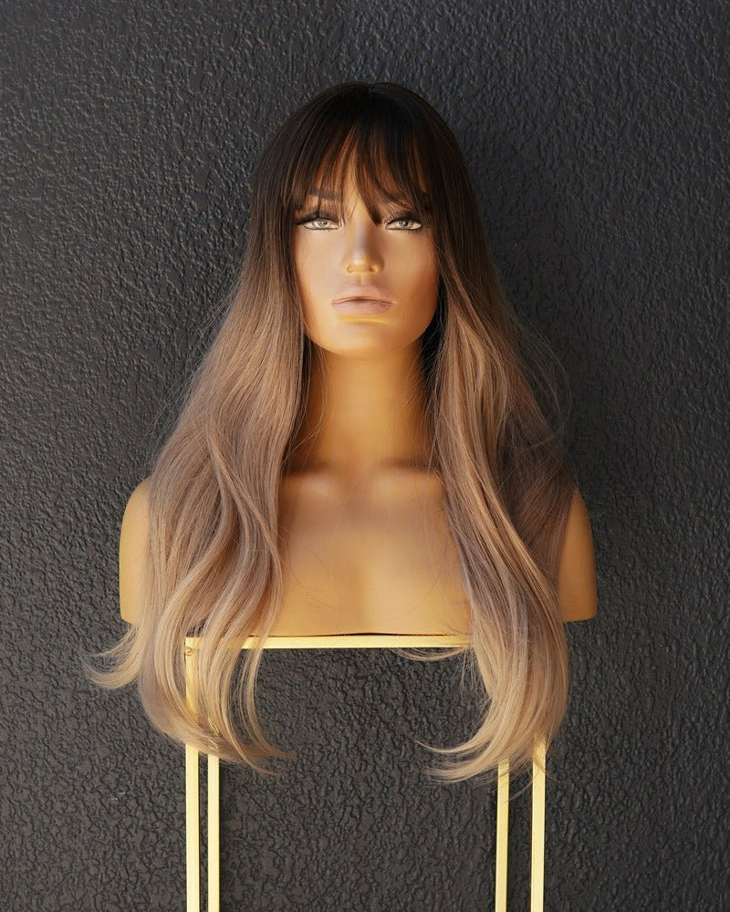 ADDISON Ombre Brown Fringe Wig - Milk & Honey Wigs