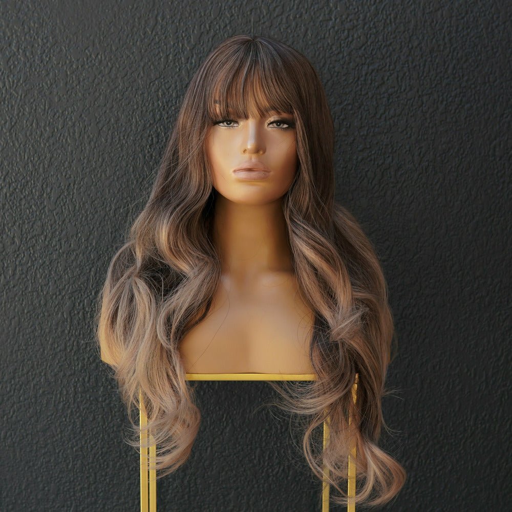 ADELE Ombre Brown Fringe Wig - Milk & Honey Wigs