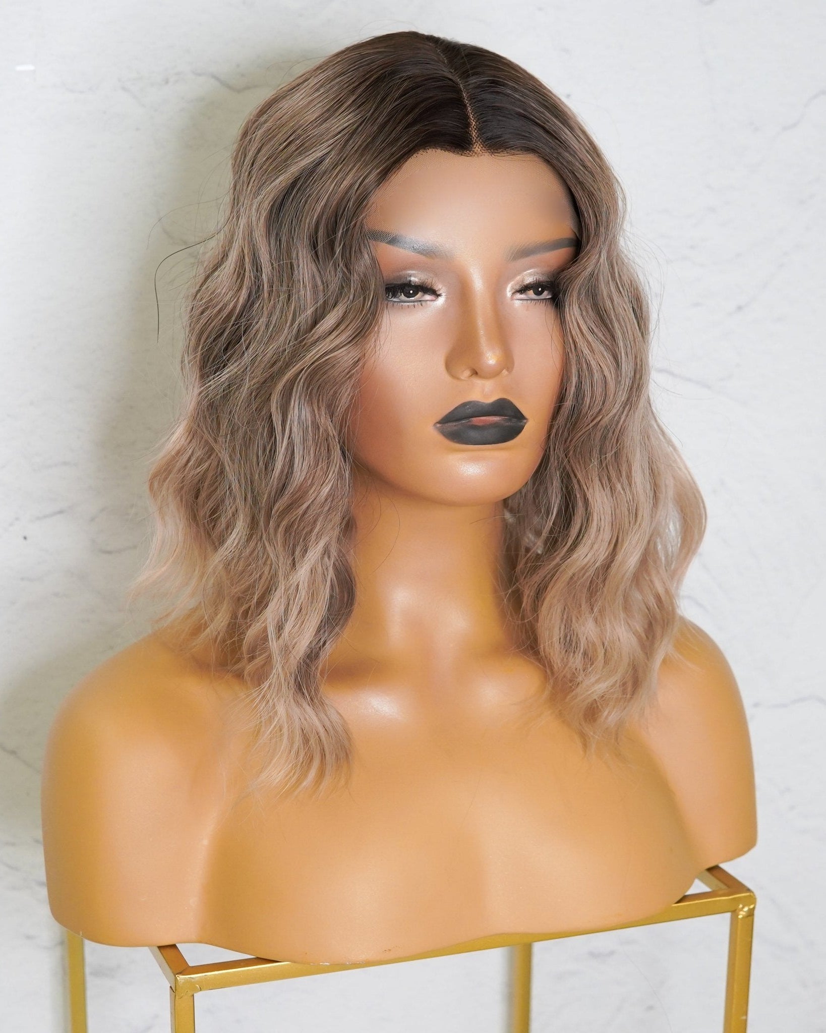 ALESSANDRA Ombre Ash Blonde Lace Front Wig - Milk & Honey Wigs